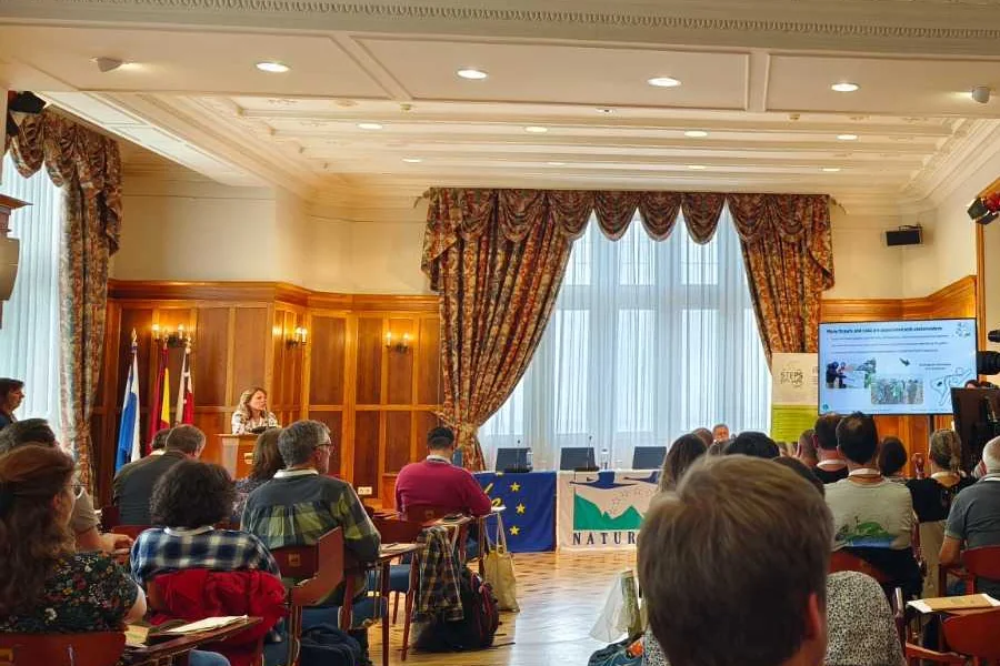 Marie Kotasová Adámková presenting the project at the LIFE Platform Meeting on amphibian and reptile conservation in Santander, Spain, 2024.